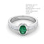Emerald Cabochon Baguette Channel Ring