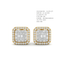 Statement Square Baguette Halo Studs