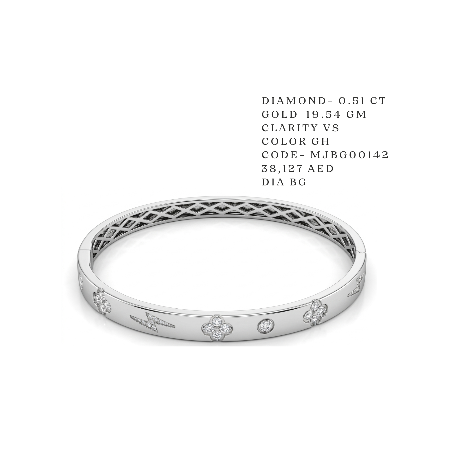 Icon Motif White Gold Bangle Main image