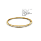 Golden Bead Pavé Bar Bracelet (or Perlée Diamond Bar Bangle)