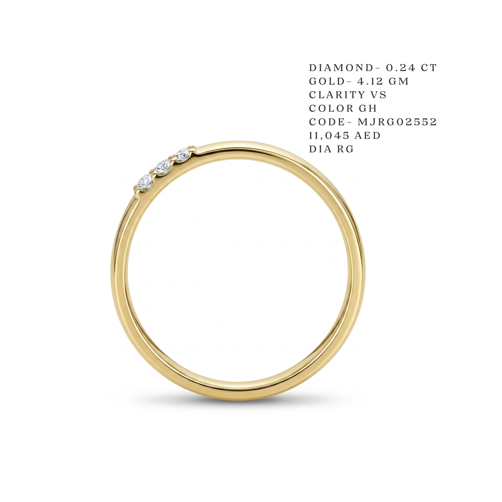 Wide Grid-Set Diamond Inset Band