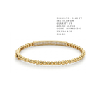 Golden Bead Pavé Bar Bracelet (or Perlée Diamond Bar Bangle)