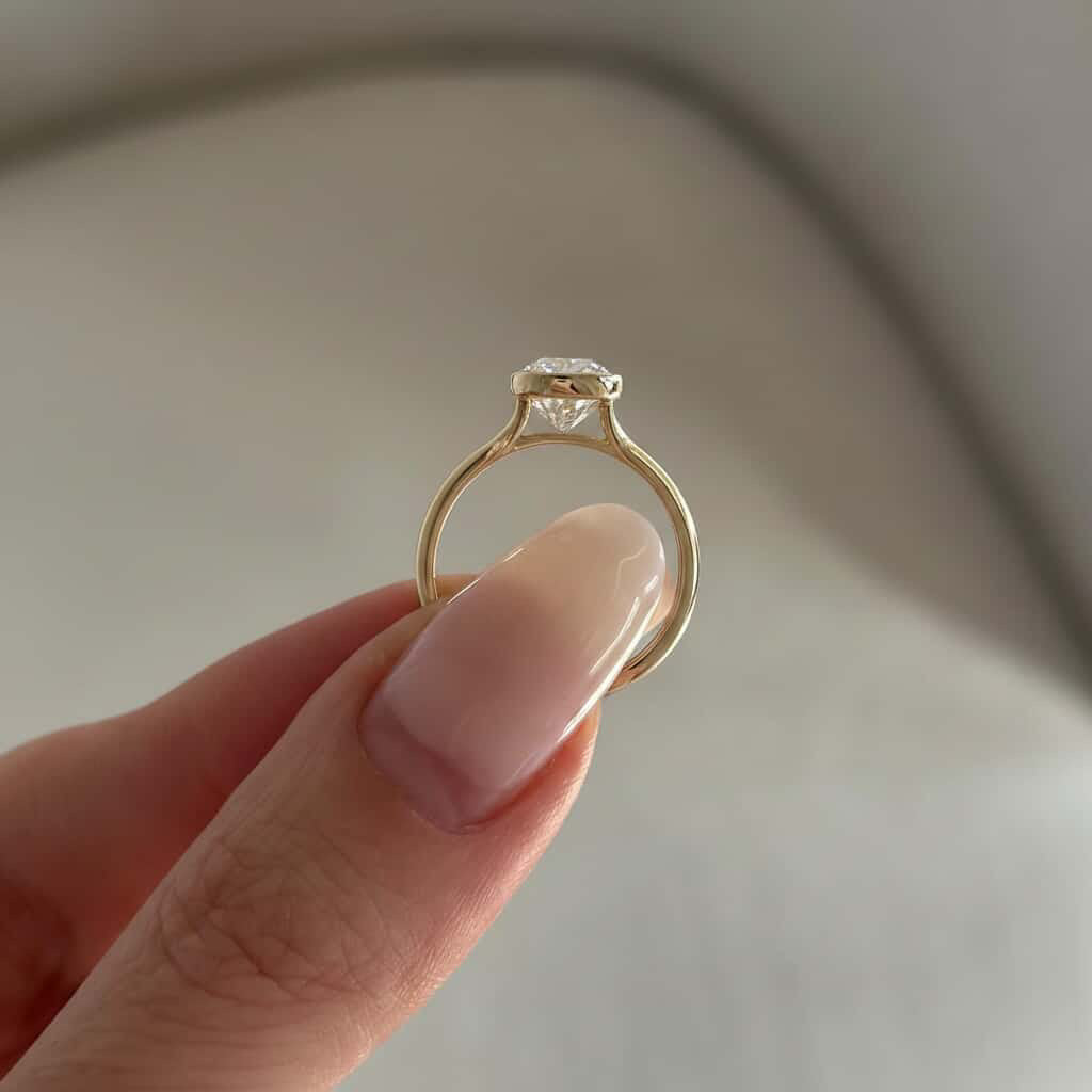Elongated Cushion Bezel Ring