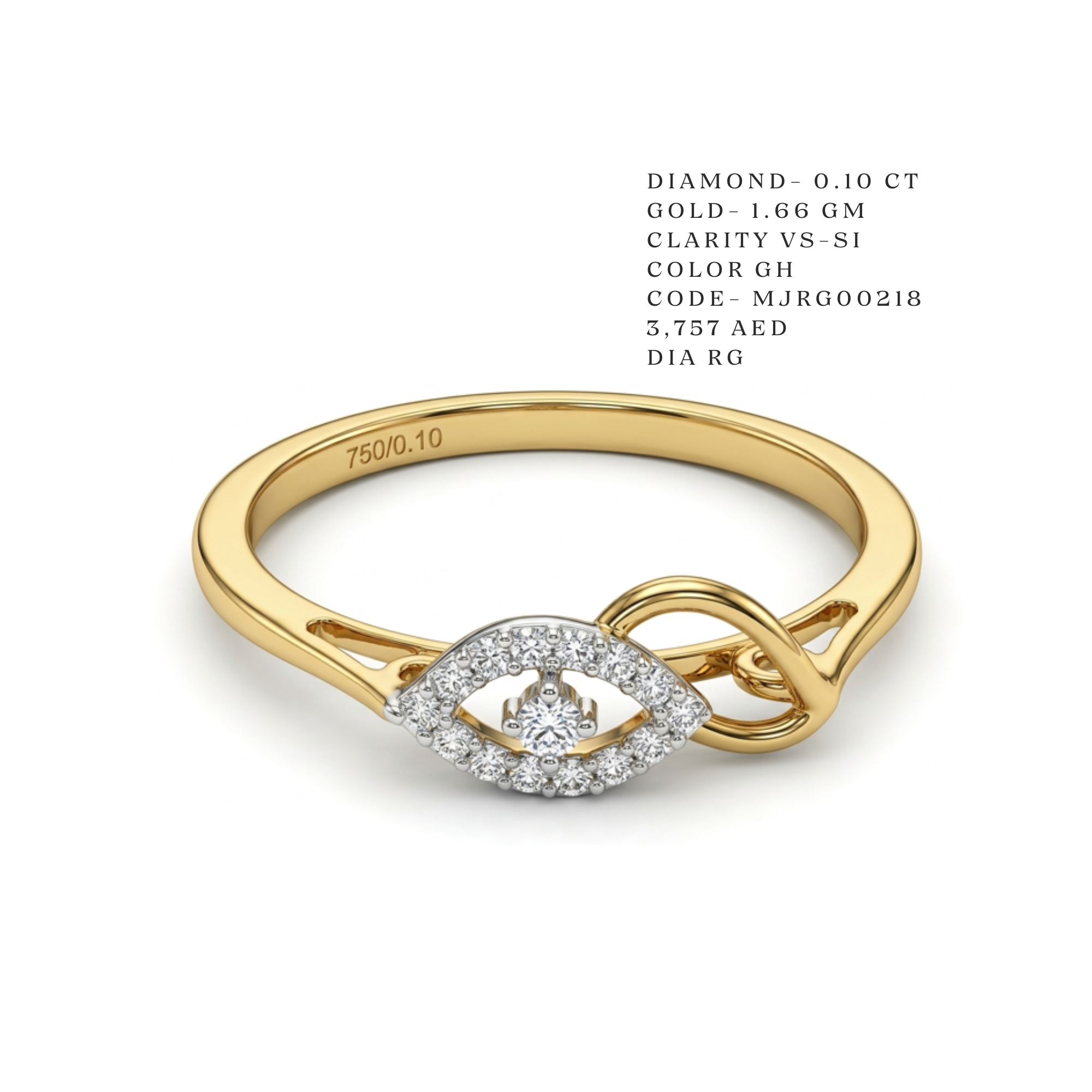 Marquise Eye Two-Tone Infinity Ring Main image