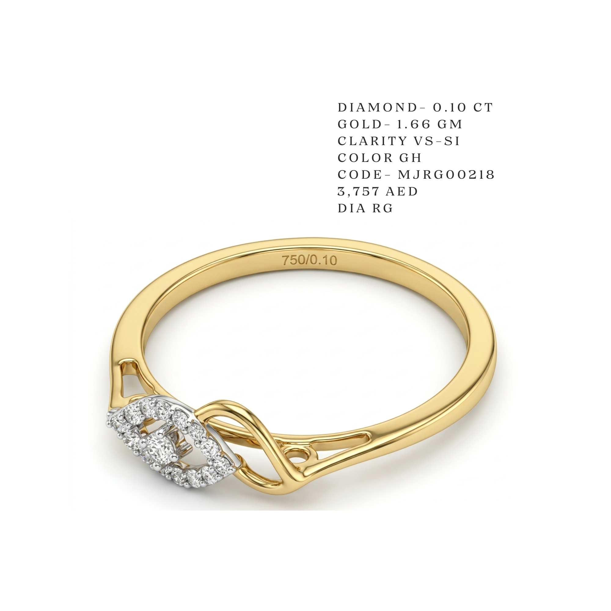 Marquise Eye Two-Tone Infinity Ring