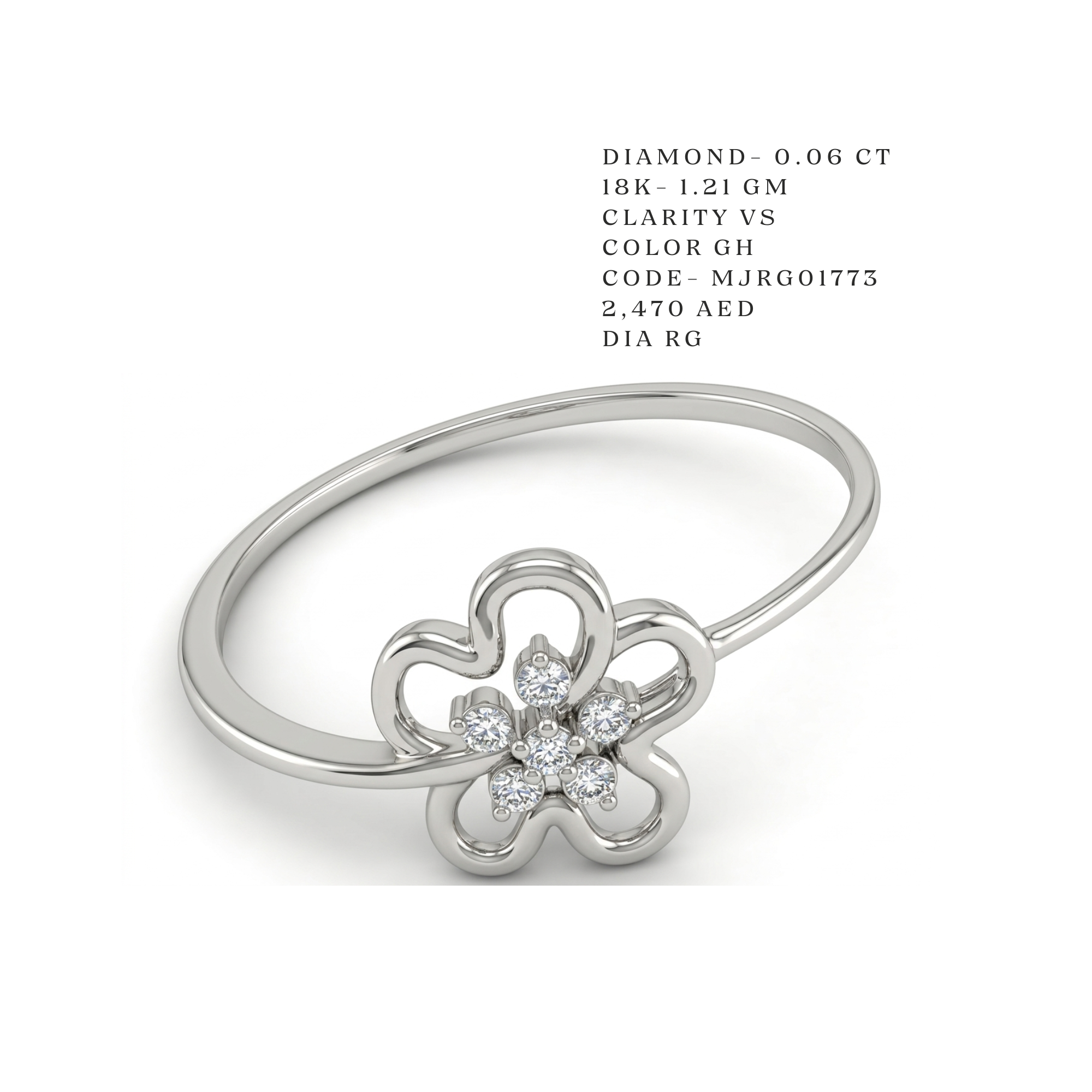 Petite Blossom White Gold Wire Ring Main image