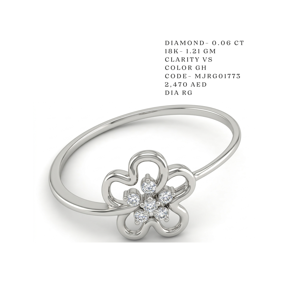 Petite Blossom White Gold Wire Ring