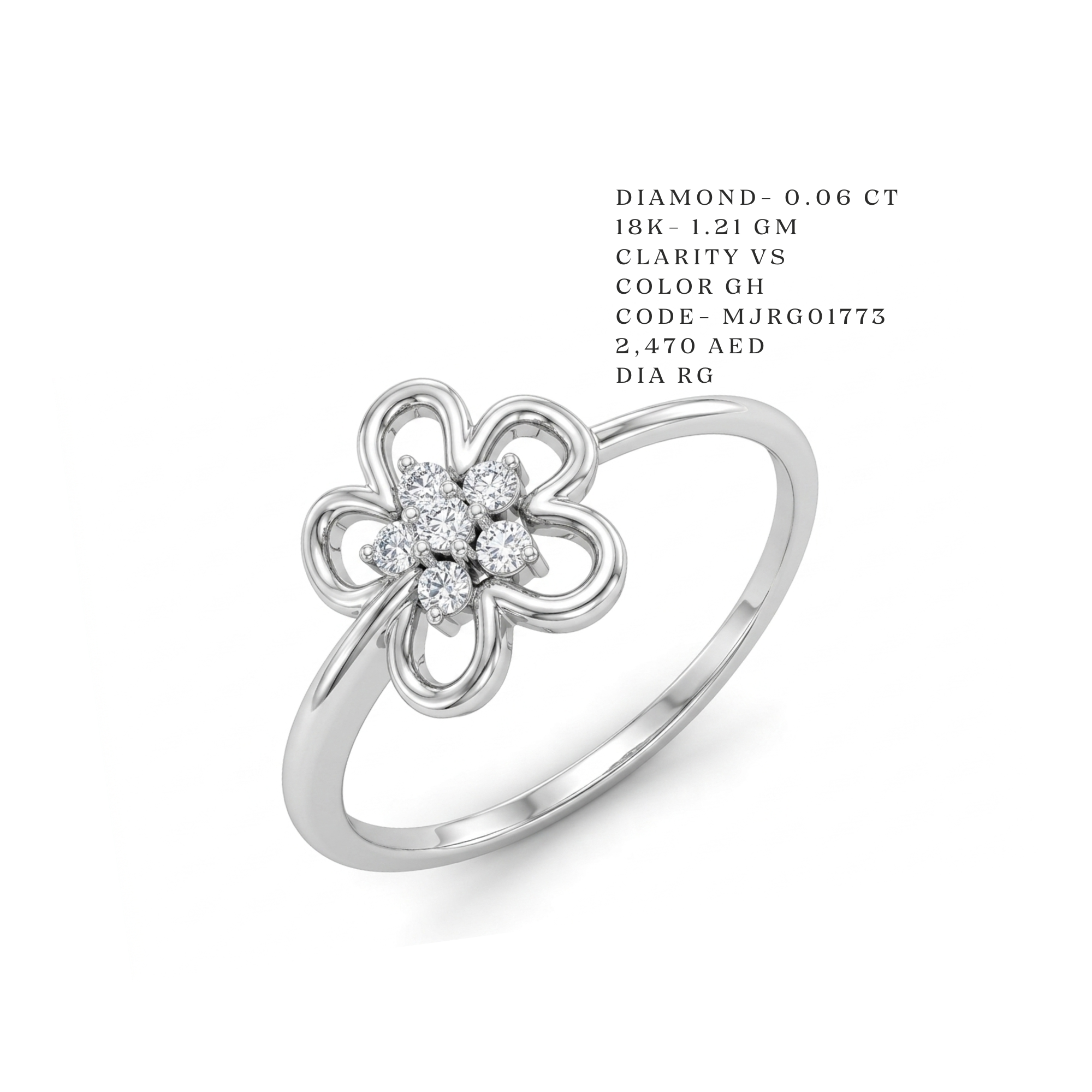 Petite Blossom White Gold Wire Ring Secondary image