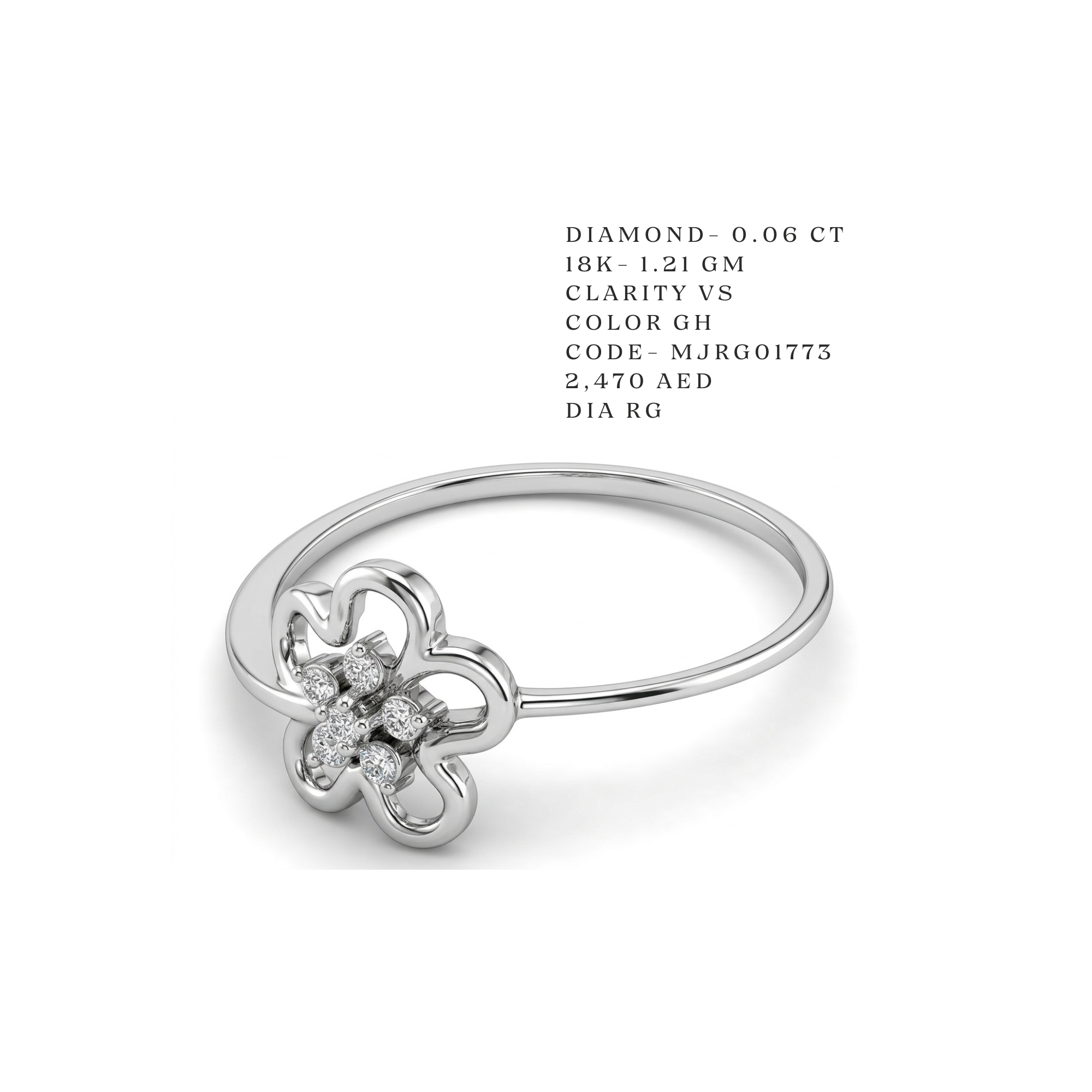 Petite Blossom White Gold Wire Ring