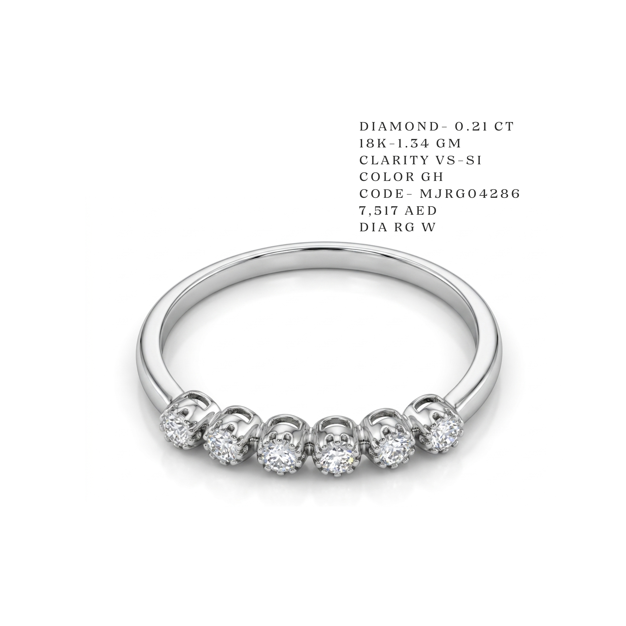 The Aria Five-Stone Shared Prong Band Main image