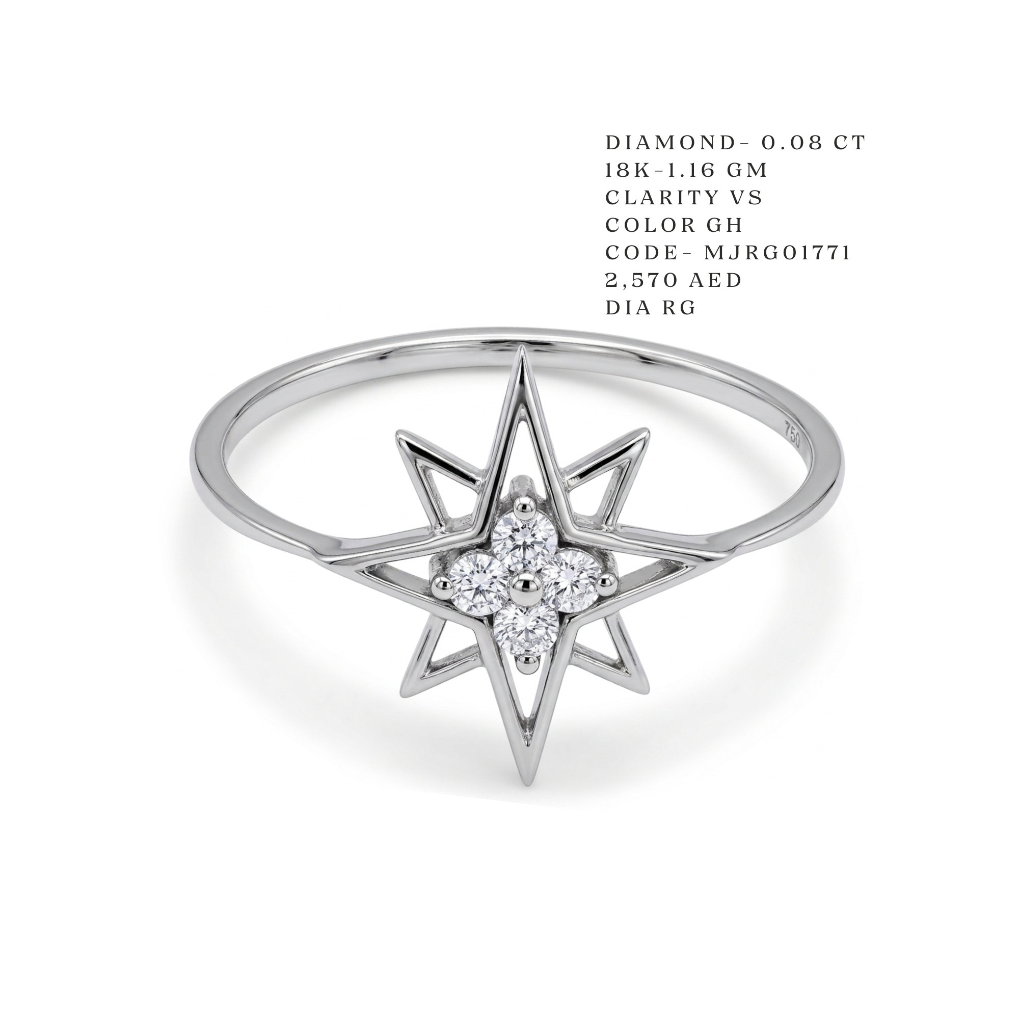 The Polaris Celestial Starburst Ring Main image