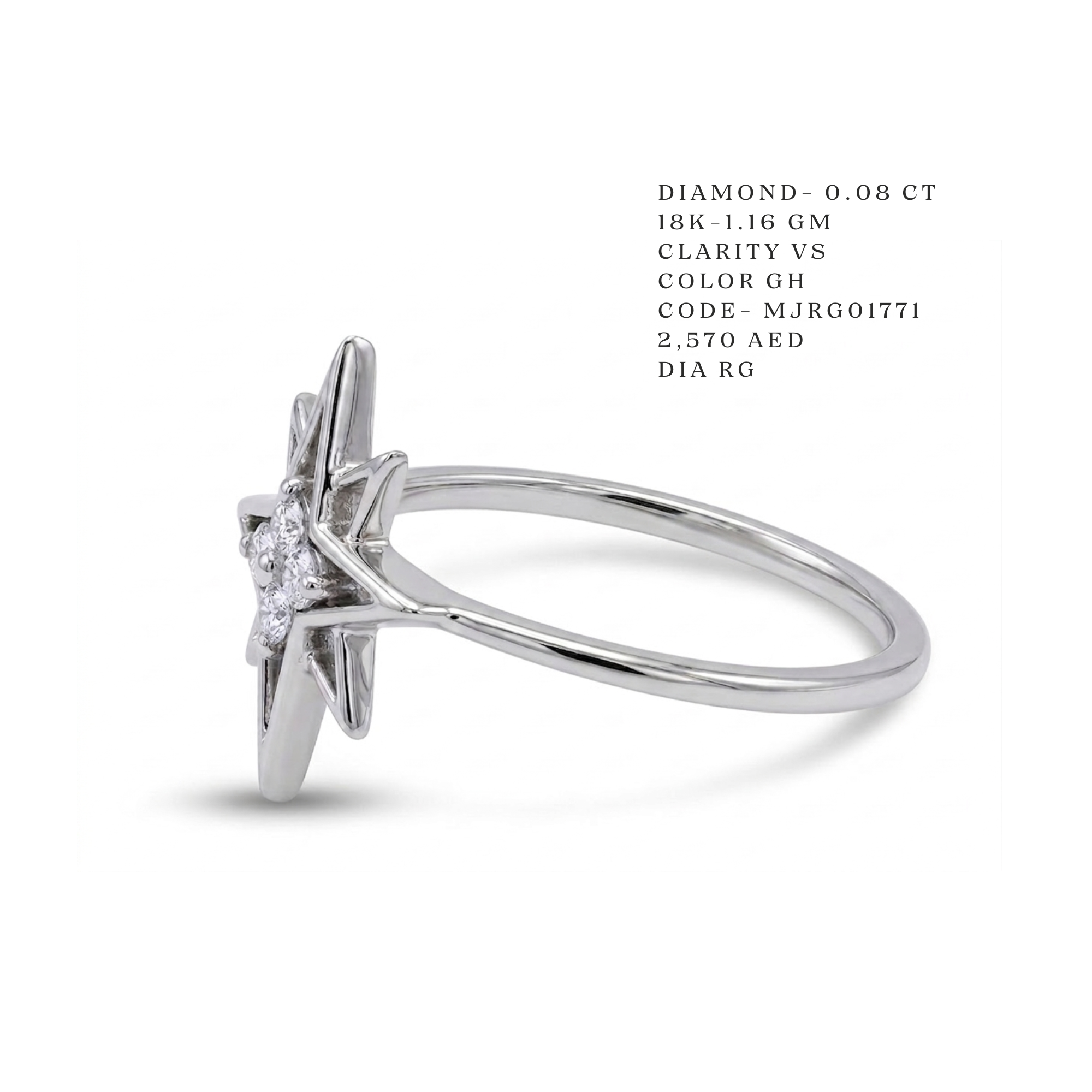 The Polaris Celestial Starburst Ring