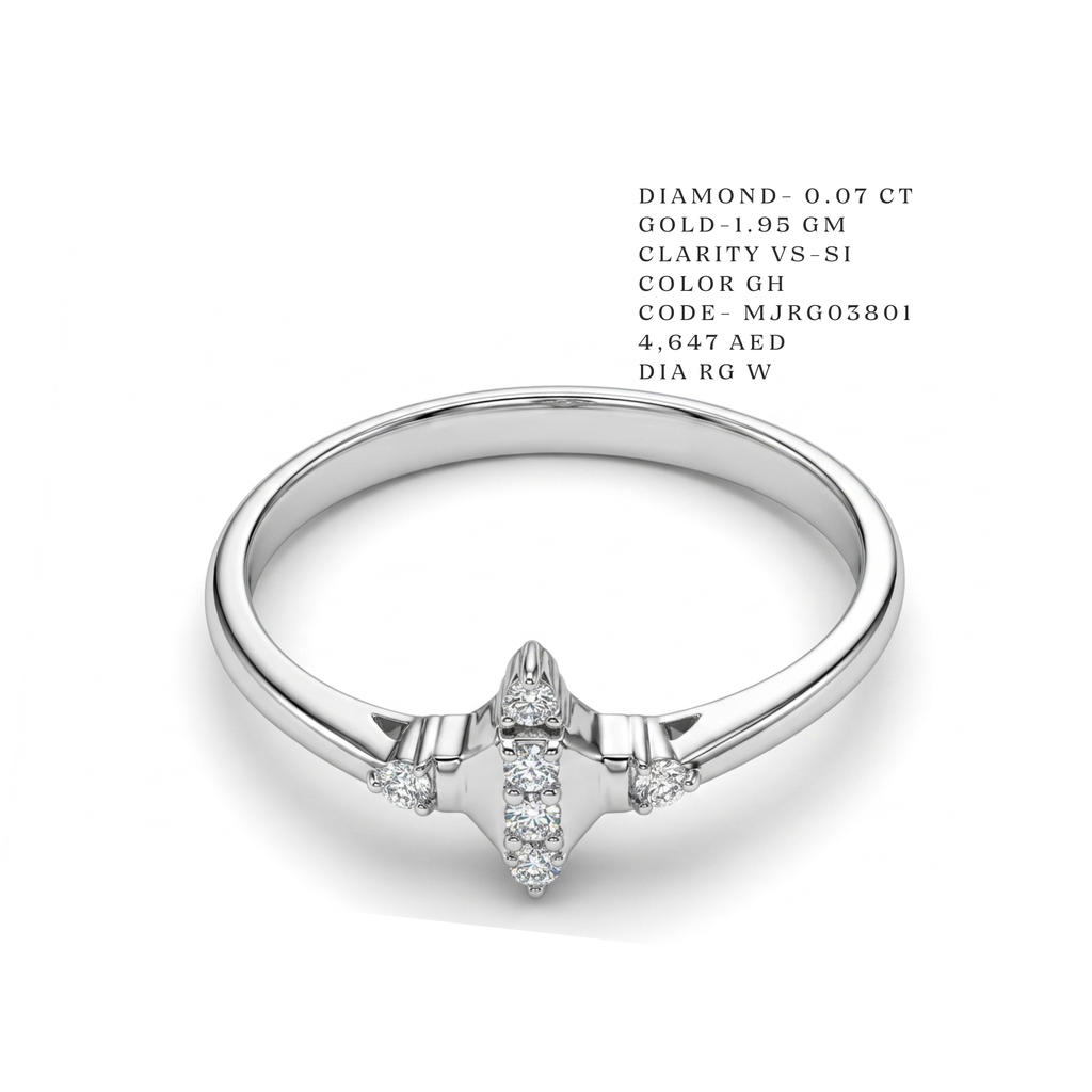The Deco Shield Geometric Diamond Ring