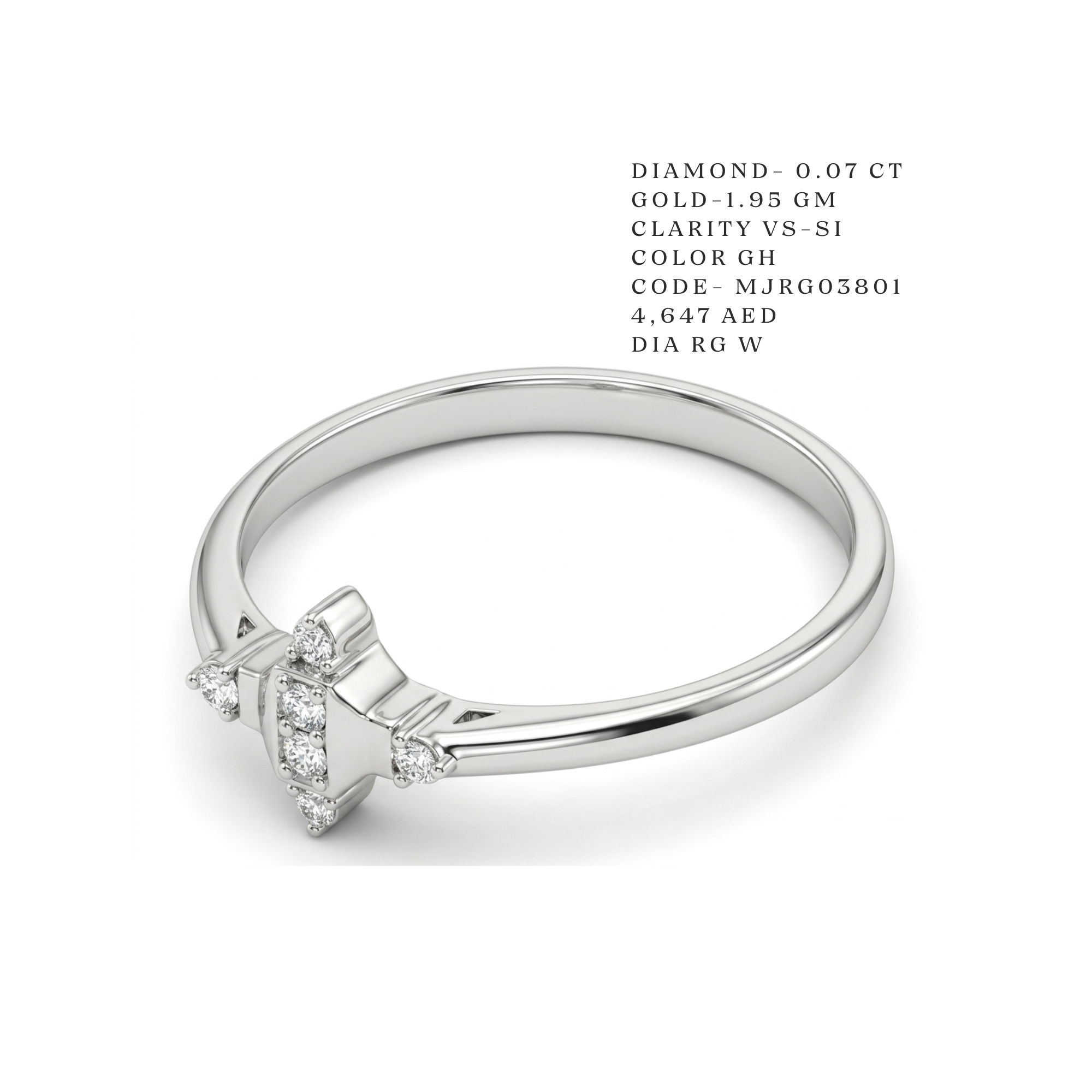 The Deco Shield Geometric Diamond Ring Secondary image
