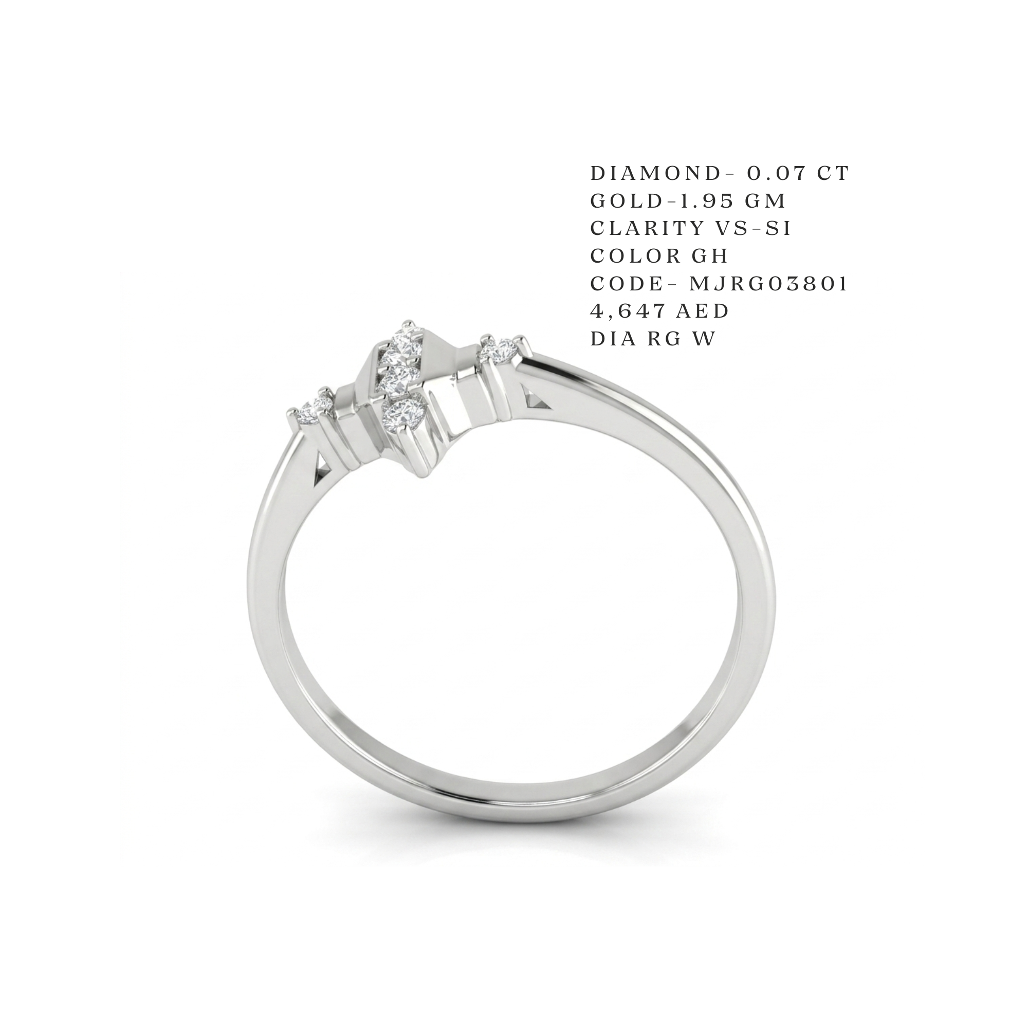 The Deco Shield Geometric Diamond Ring