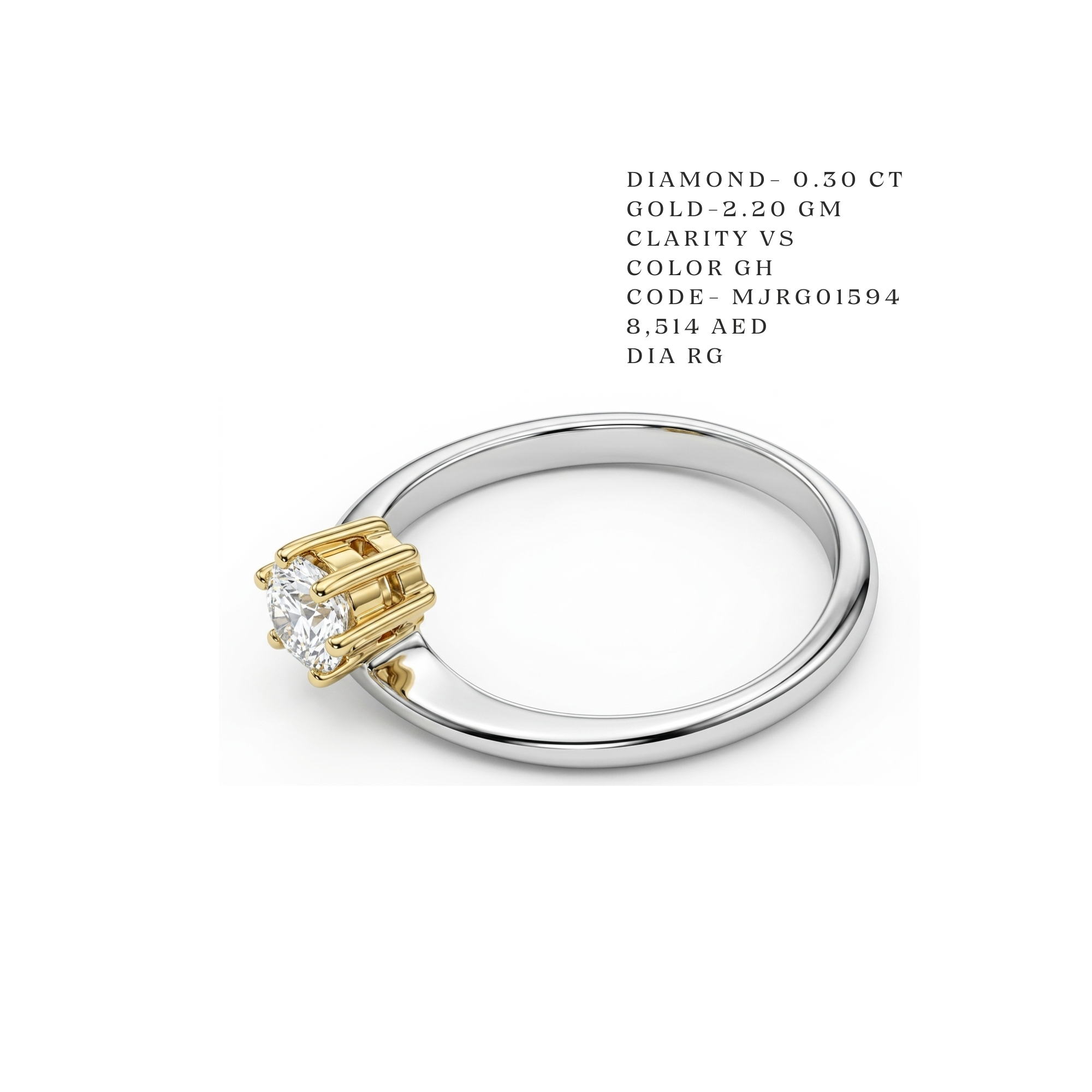 The Duet Two-Tone Solitaire Crown Ring Secondary image