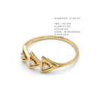 Trinity Chevron Geometric Gold Ring