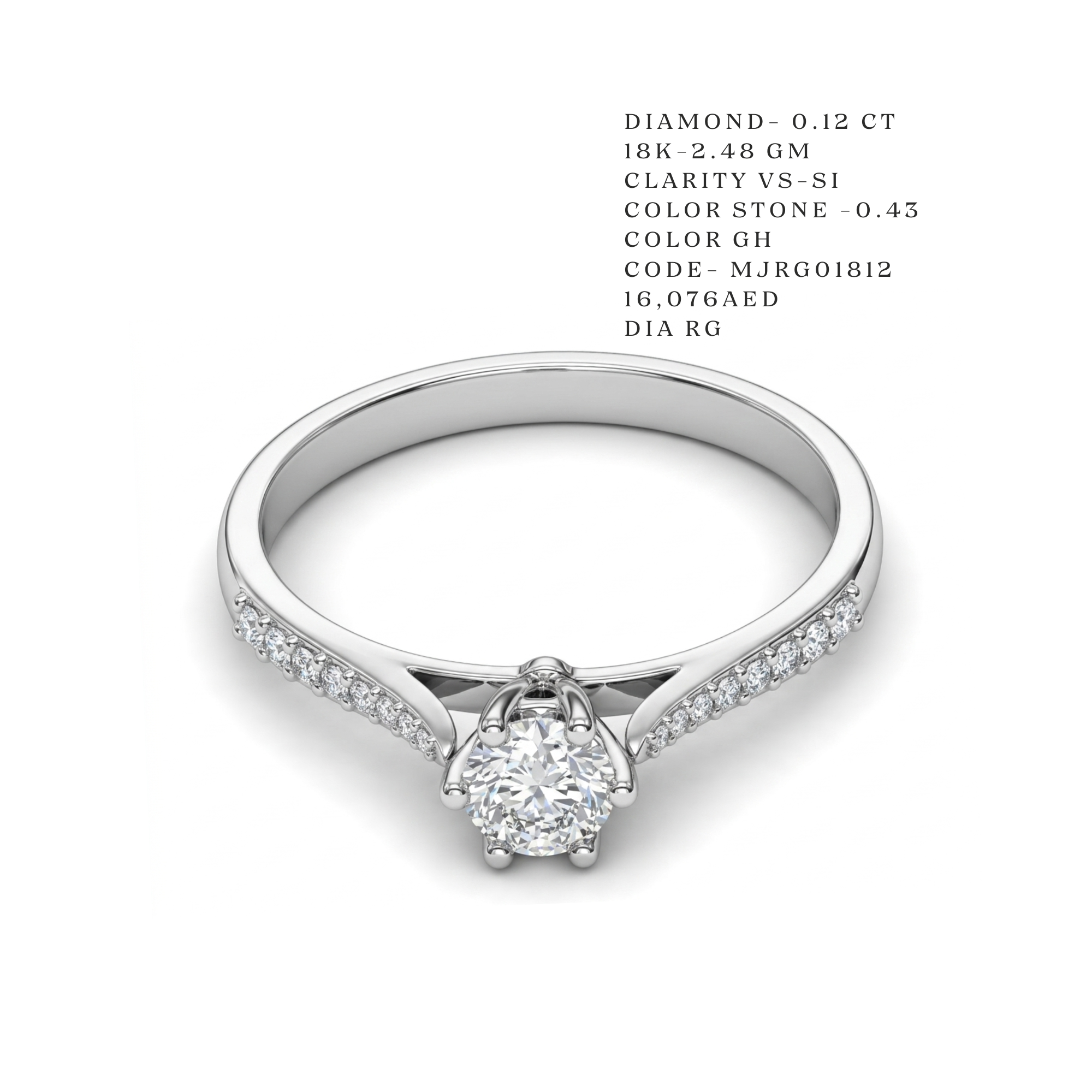 Elysian Pavé Solitaire Diamond Ring