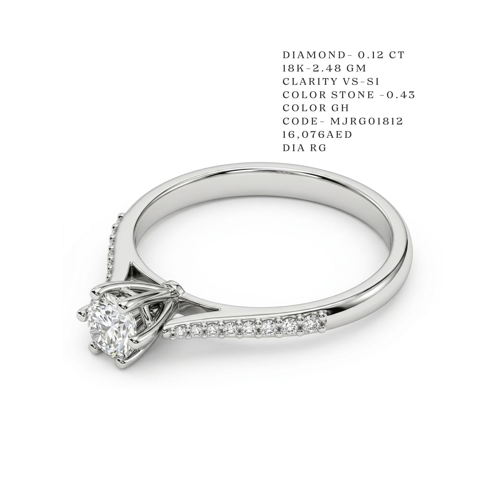 Elysian Pavé Solitaire Diamond Ring