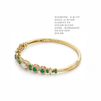 Emerald and Pear Diamond Cluster Bangle