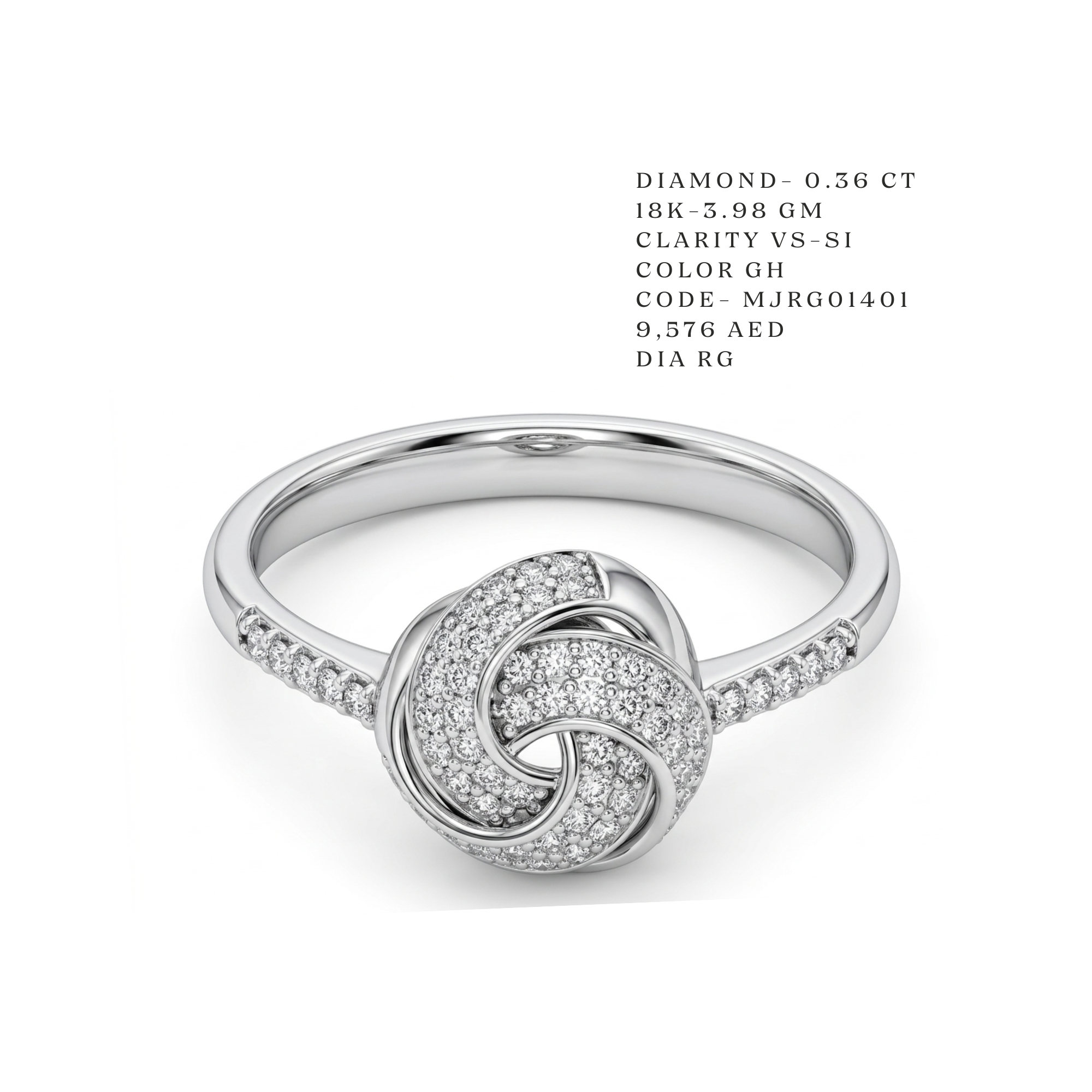 Adoration" Love Knot Diamond Ring