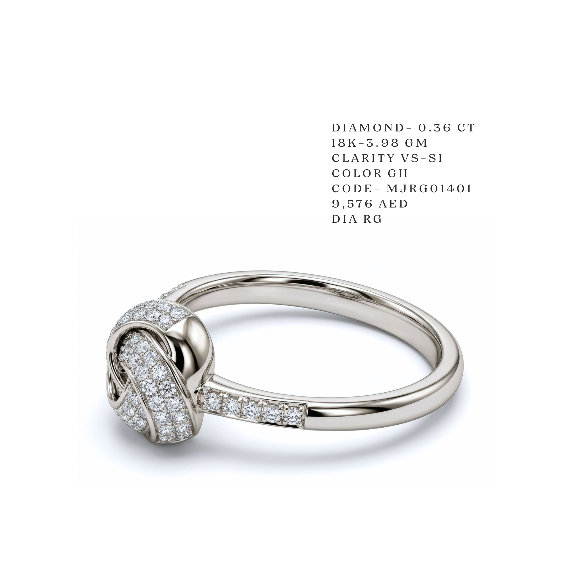 Adoration" Love Knot Diamond Ring Secondary image