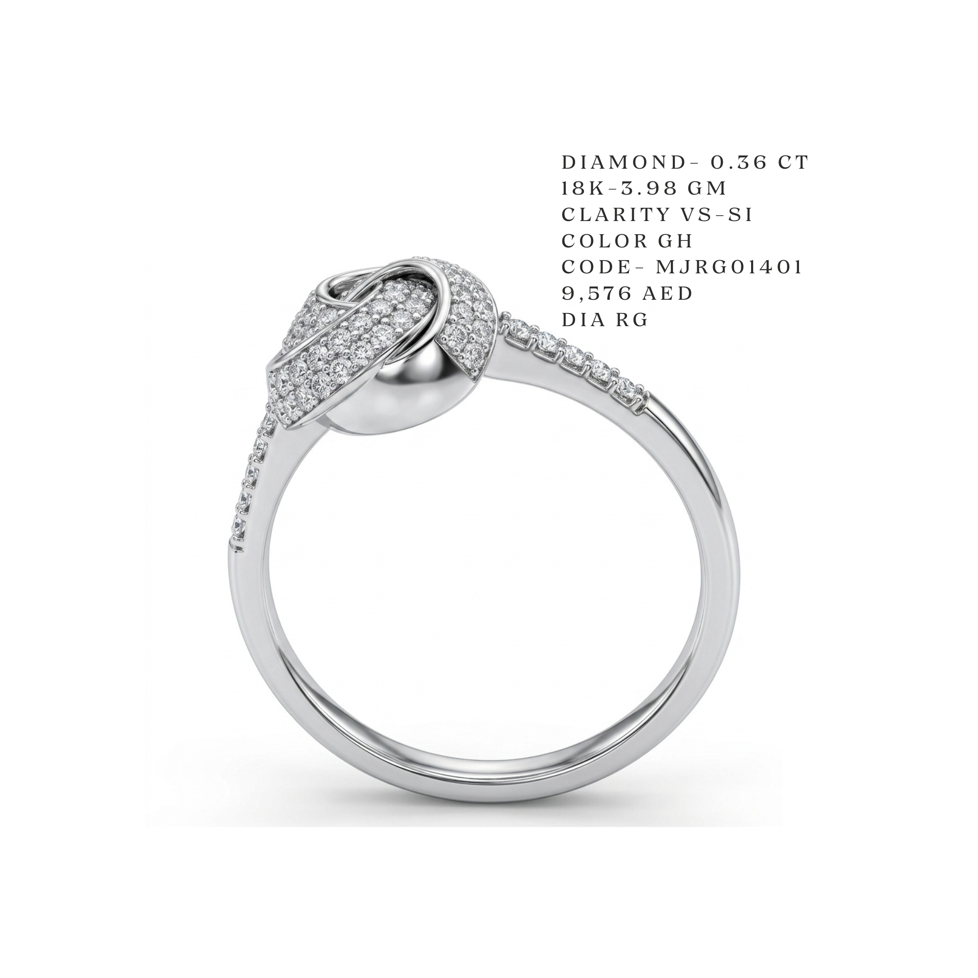 Adoration" Love Knot Diamond Ring