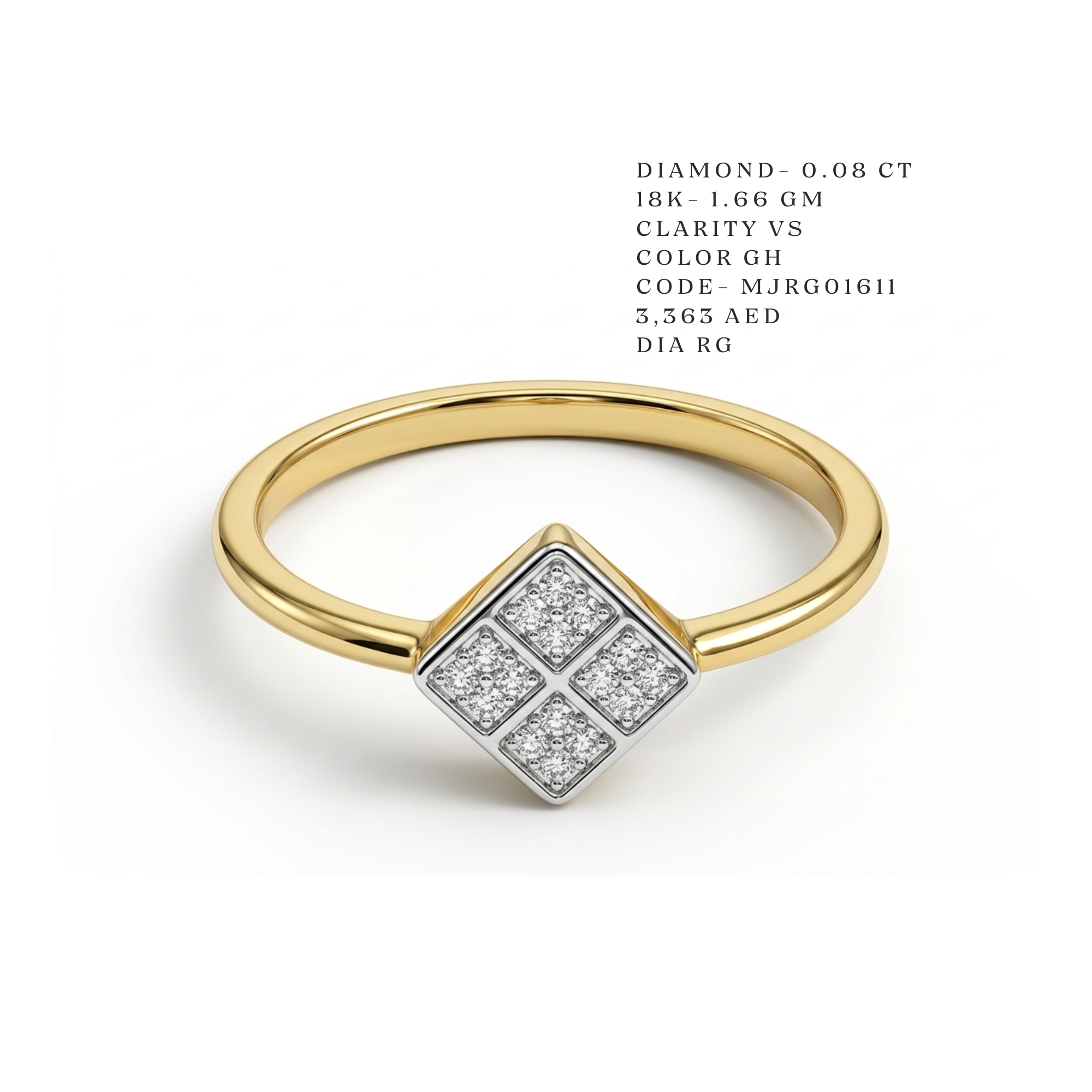 Kite Mosaic Geometric Diamond Ring Main image