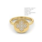 Clover Disc Quatrefoil Gold Ring