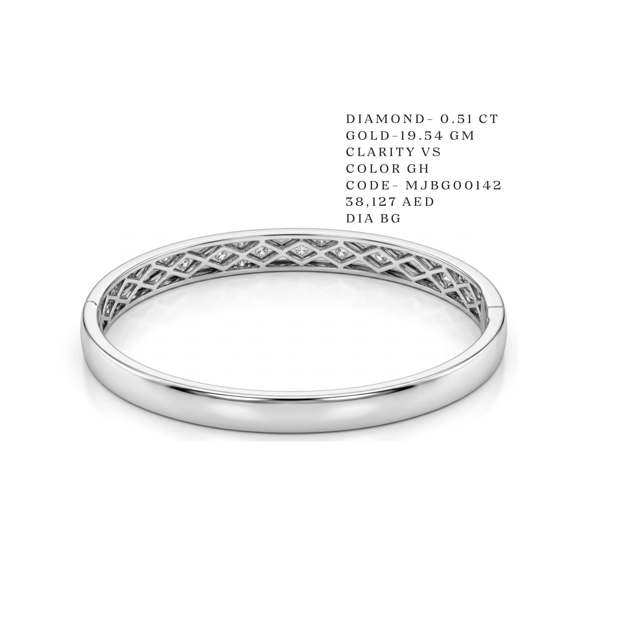 Icon Motif White Gold Bangle Secondary image
