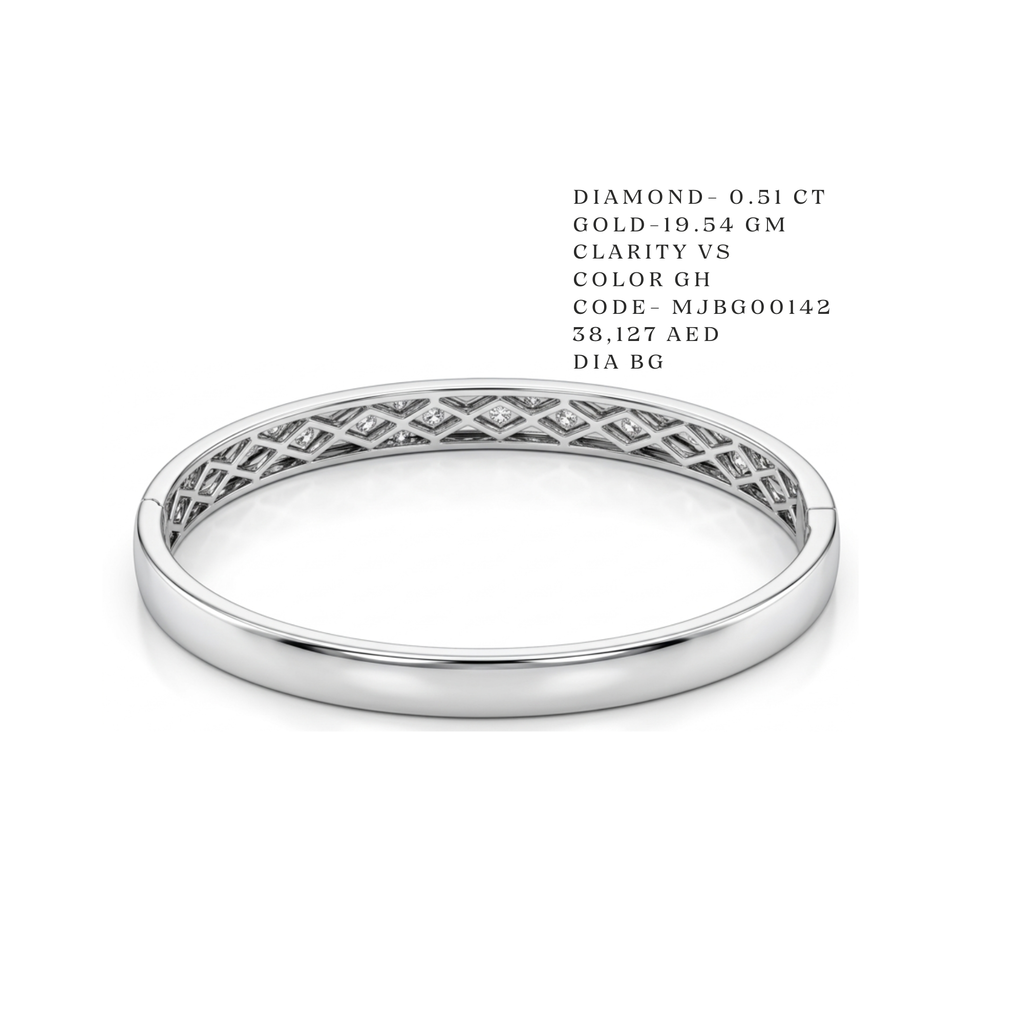 Icon Motif White Gold Bangle