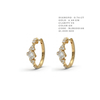 Baguette Cluster Huggie Hoop Earrings