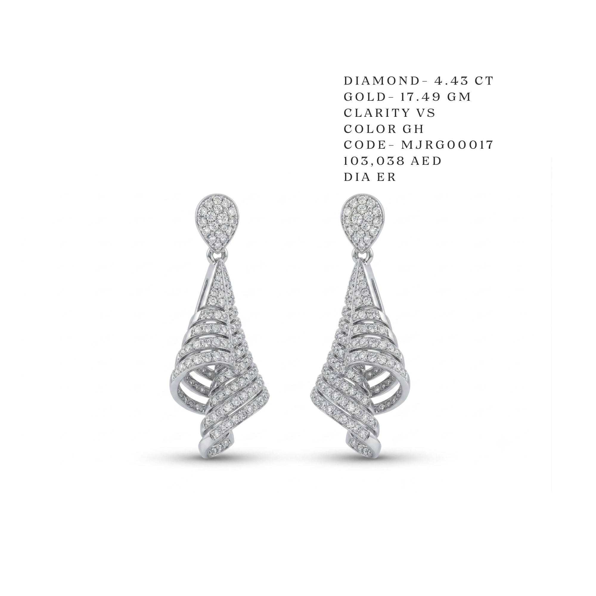 Decadent Swirl Ribbon Drop Earrings