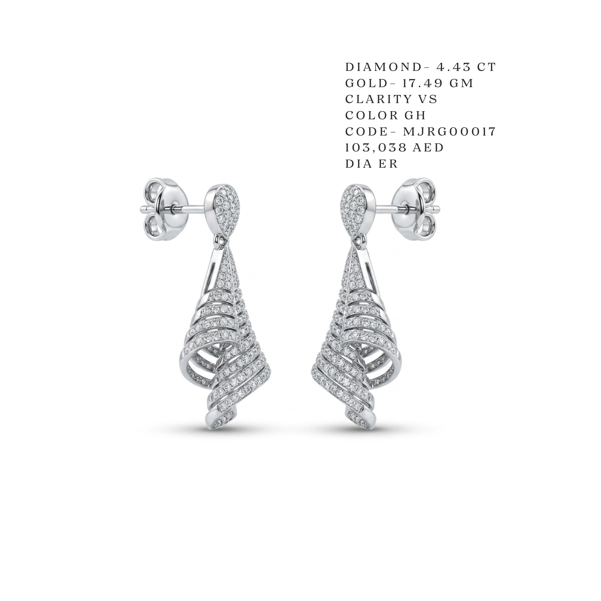 Decadent Swirl Ribbon Drop Earrings