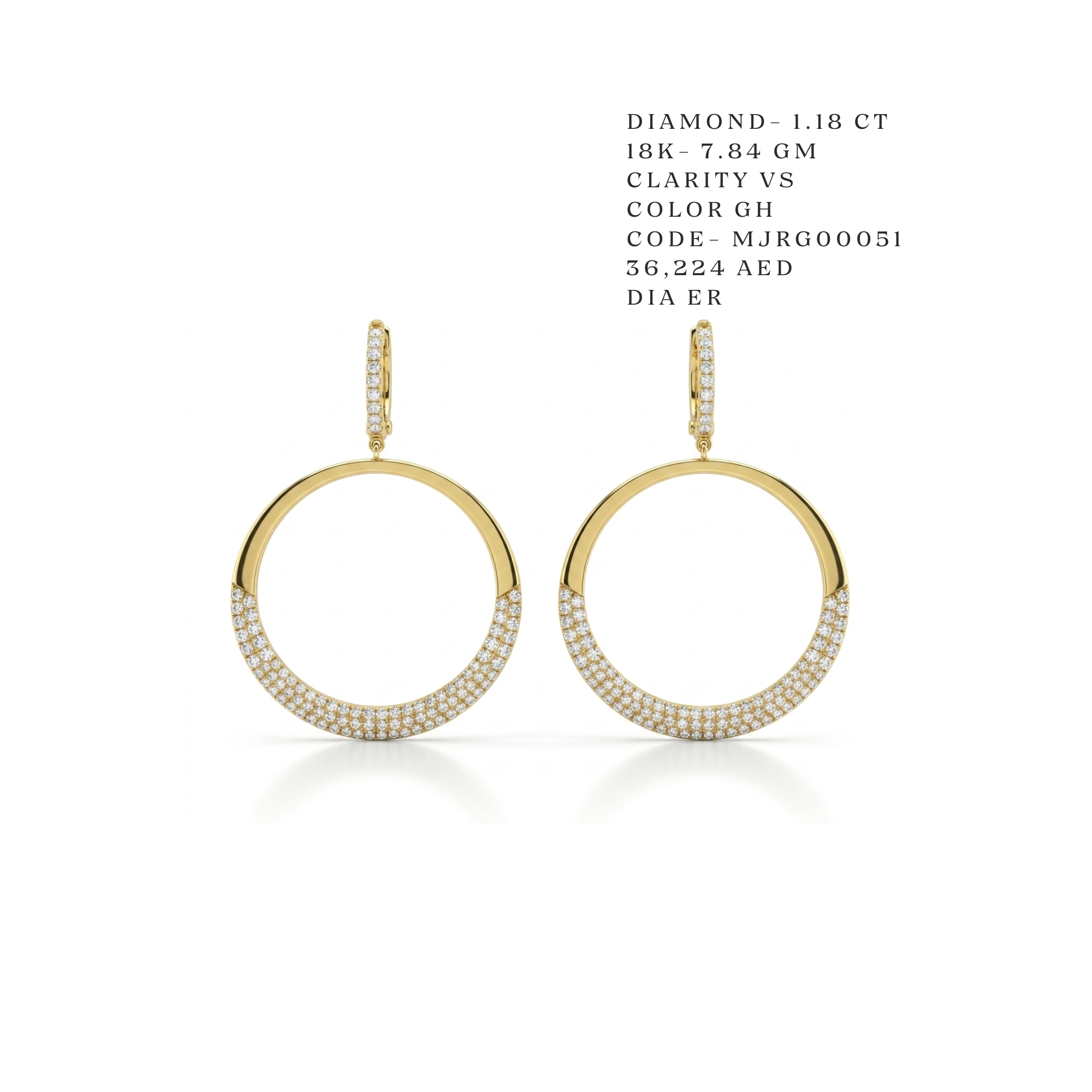 Eclipse Pavé Crescent Hoop Earrings Main image