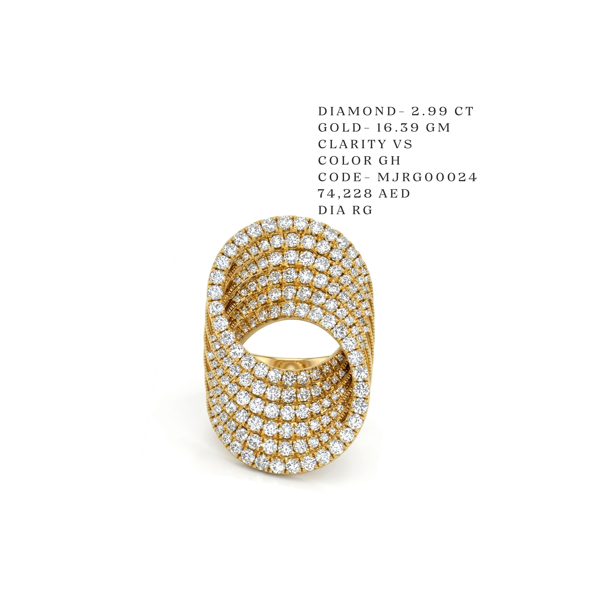 Helical Aura Statement Wave Ring Main image