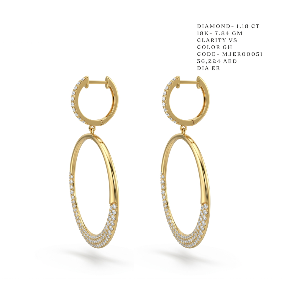 Eclipse Pavé Crescent Hoop Earrings