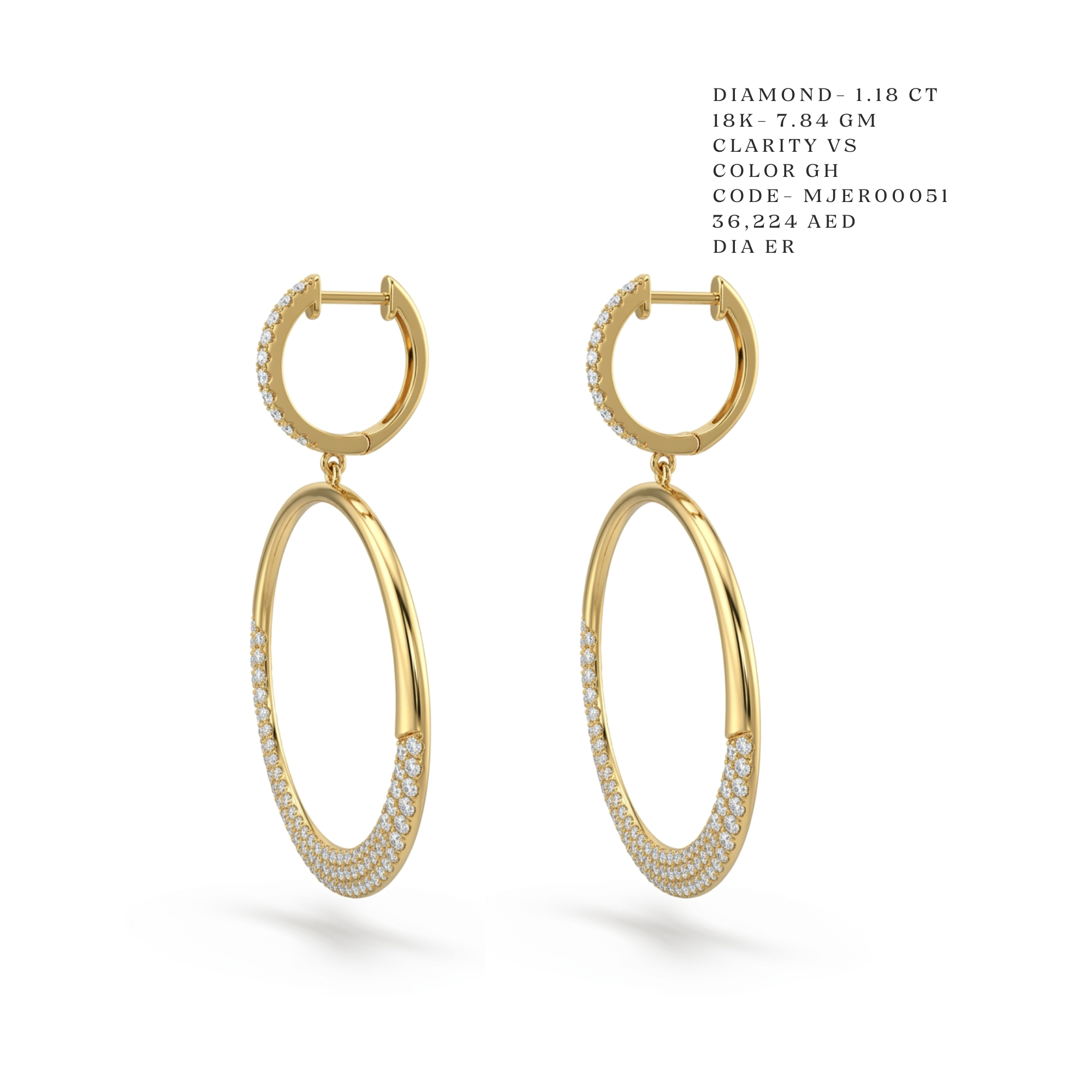 Eclipse Pavé Crescent Hoop Earrings