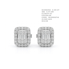 Emerald-Cut Mosaic Halo Studs