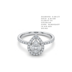 Isla" Pear-Cut Double Halo Ring- White and Yellow Gold