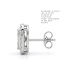 Emerald-Cut Mosaic Halo Studs