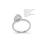 Isla" Pear-Cut Double Halo Ring- White and Yellow Gold