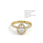 Isla" Pear-Cut Double Halo Ring- White and Yellow Gold