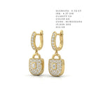 Sovereign Padlock Baguette Drop Earrings