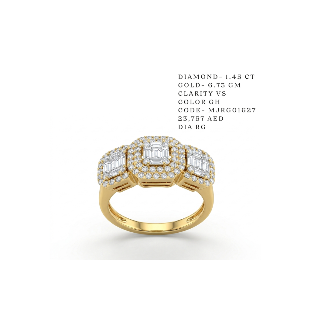 Triumphant Three-Stone Baguette Ring