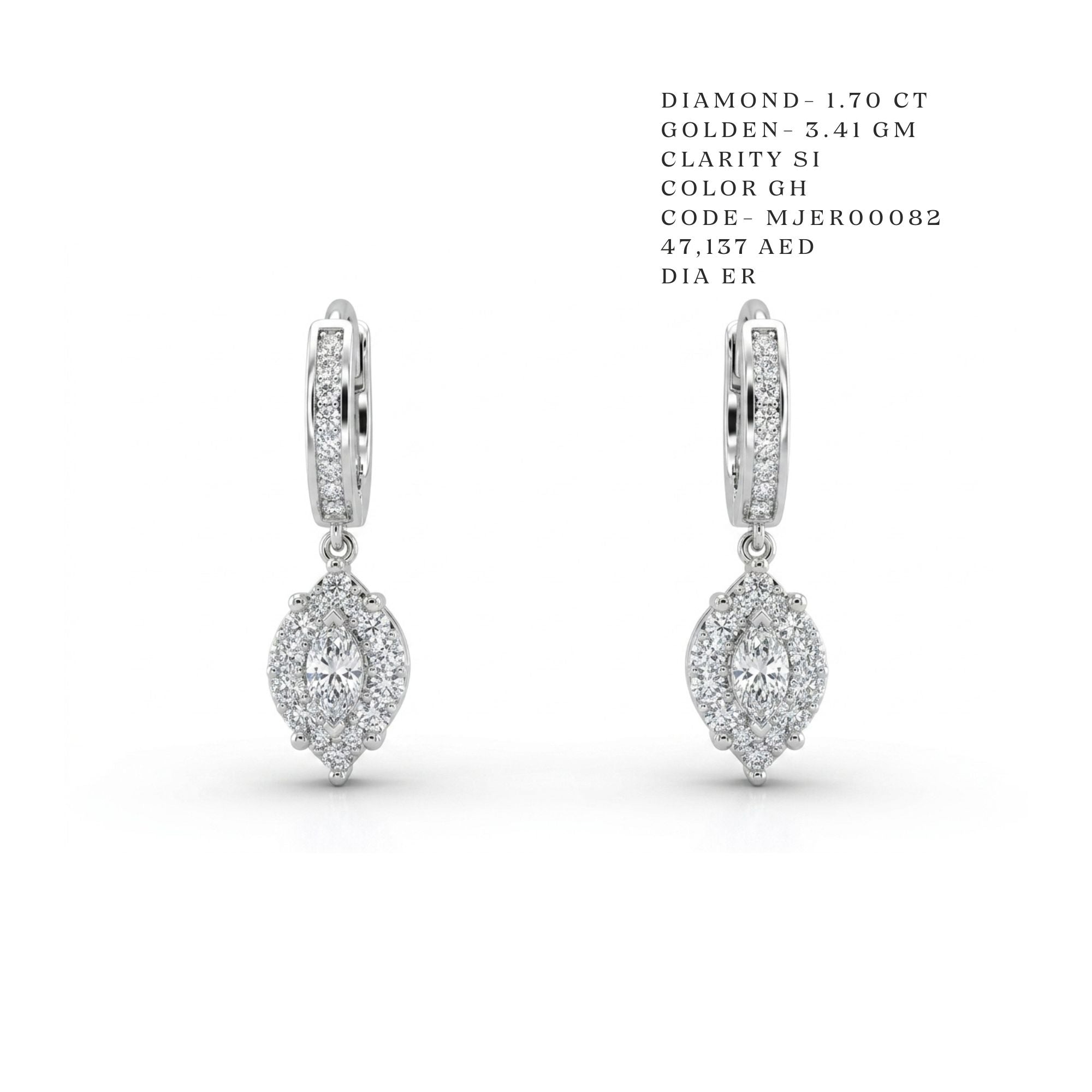 Marquise Halo Dangle Earrings Main image