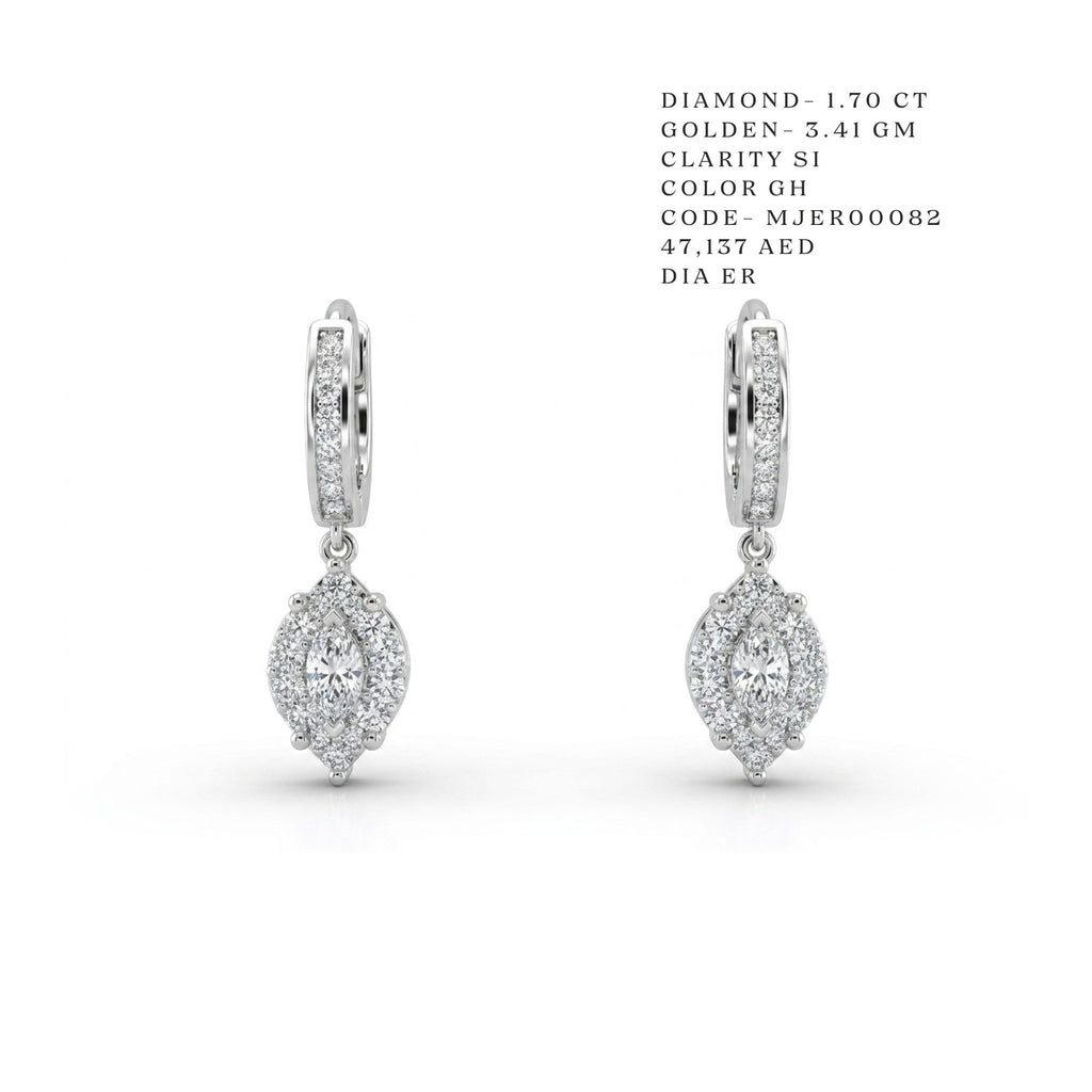 Marquise Halo Dangle Earrings