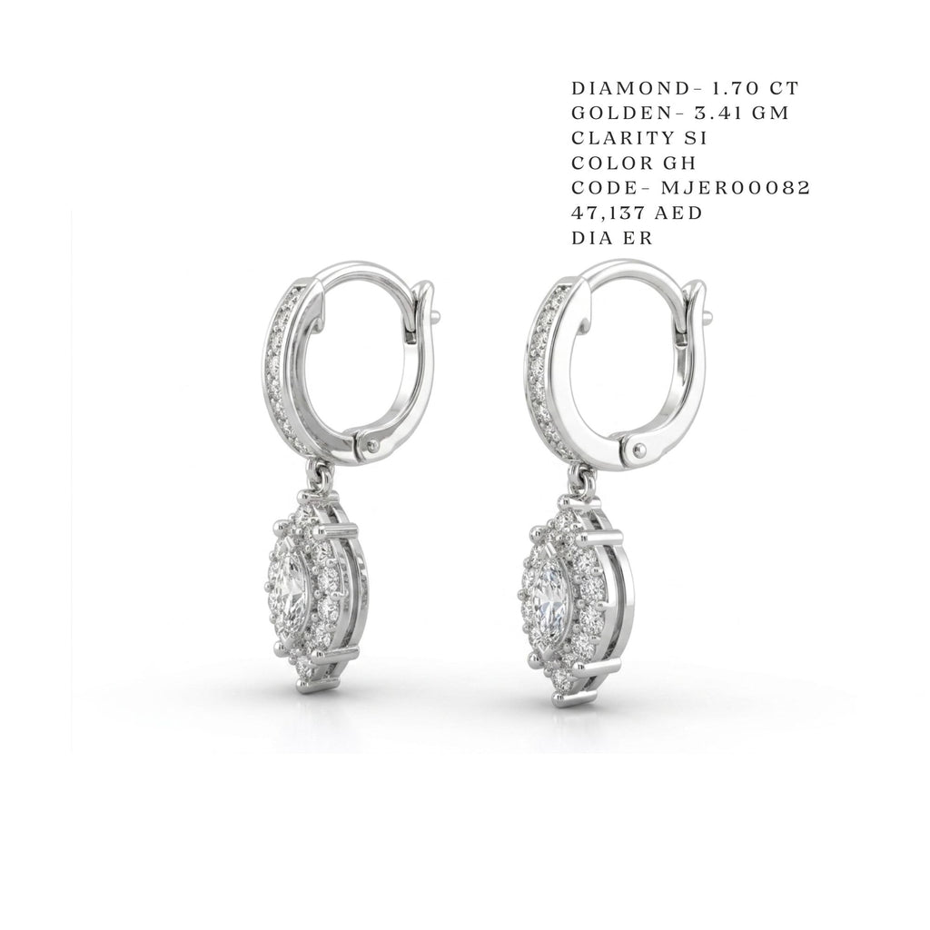 Marquise Halo Dangle Earrings