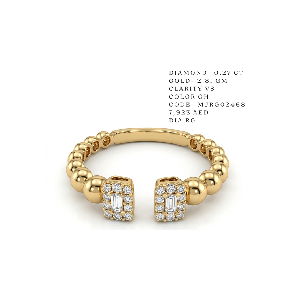 Bespoke Link Open Diamond Cuff Ring