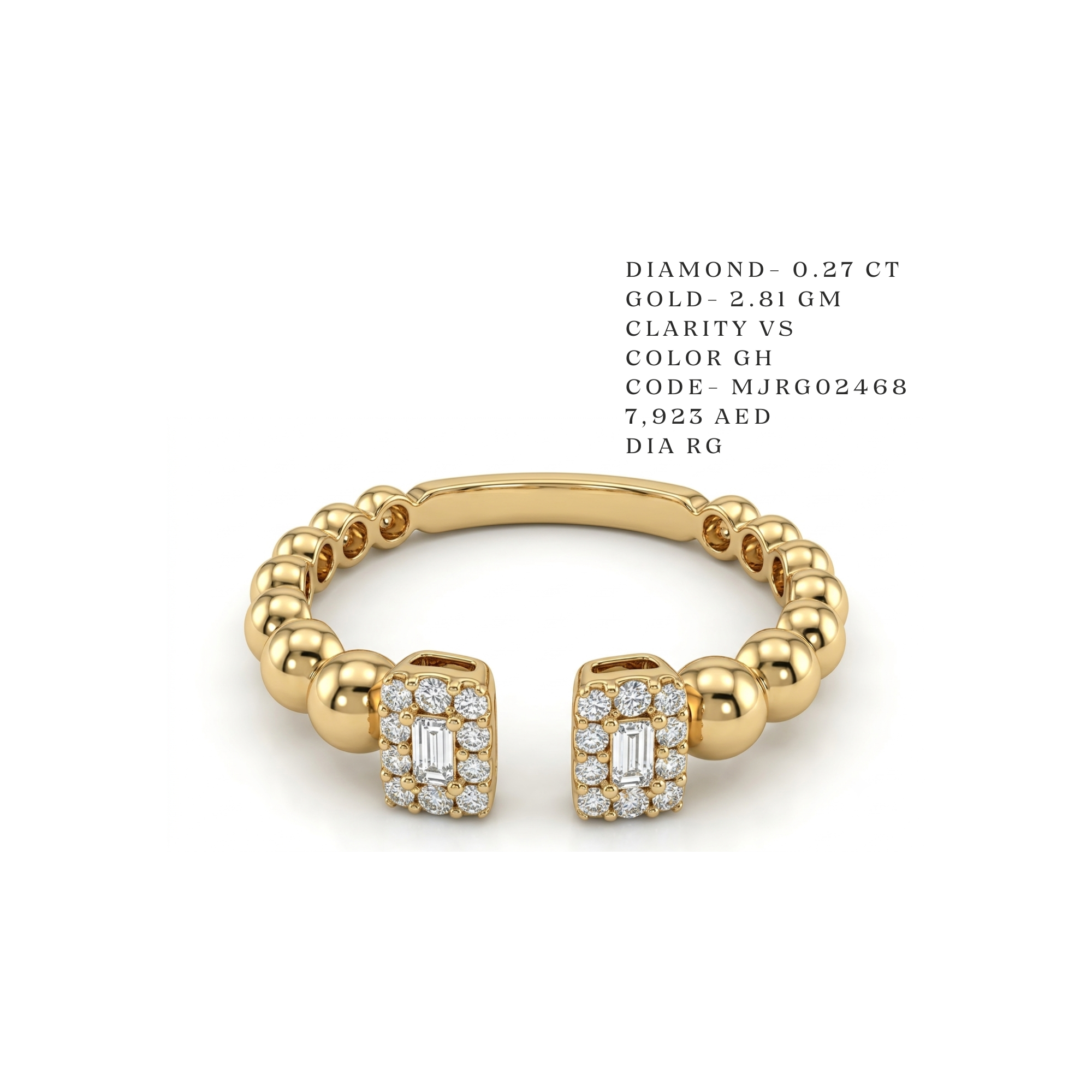 Bespoke Link Open Diamond Cuff Ring
